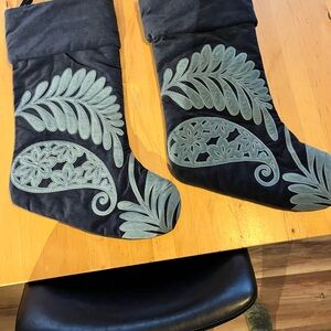 Pottery Barn Navy and Teal Stockings